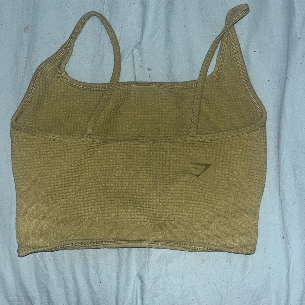 Gymshark Ribbed Crop Cami in Mustard - Picture 2 of 2